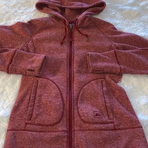 REI hooded fleece w/ thumb holes. Sz XXS